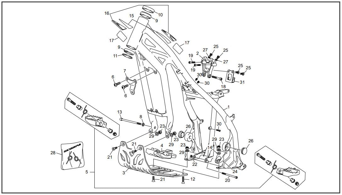 scorpa trials bike parts