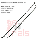 REAR SPOKE AND NIPPLES KIT - DISC SIDE BLACK