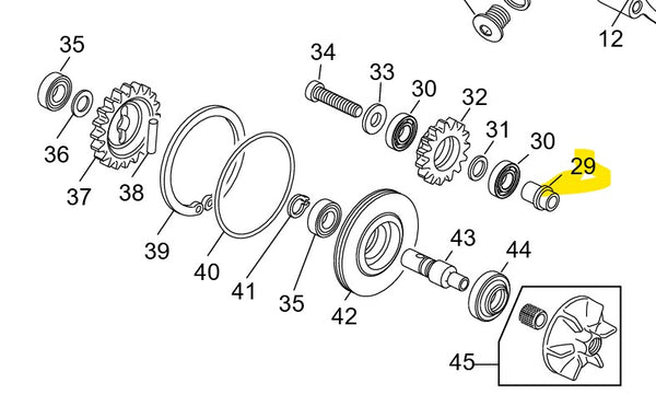 SCORPA SHERCO WATERPUMP INTERMEDIATE DRIVE SHAFT