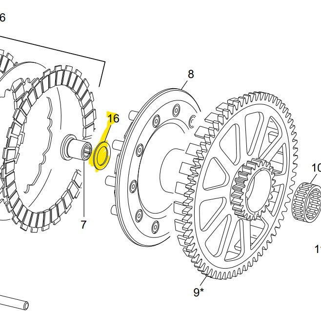 SCORPA SHERCO CLUTCH HUB WASHER 14.5X21X1.5