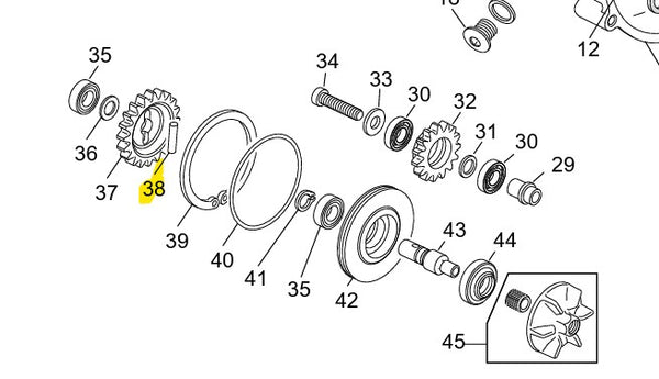 SCORPA SHERCO WATERPUMP GEAR LOCATION PIN