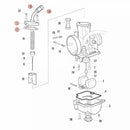 KEIHIN PWK 28 TOP BODY COVER WITH CABLE GUIDE AND ADJUSTER