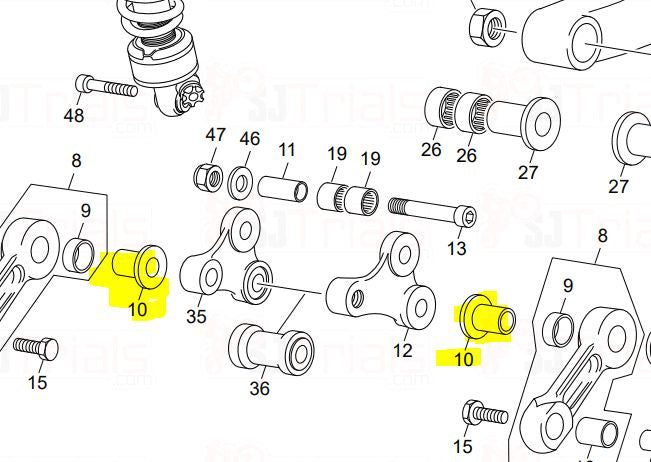 SCORPA SHERCO LARGE DOG BONE LINKAGE BUSH